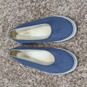 L.L. Bean Blue and Cream Sunwashed Canvas Shoes